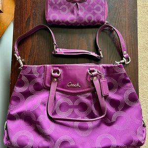 Coach Ashley Dotted OP Art Shoulder Bag